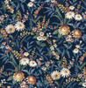 NW45702 Vintage Floral Navy Blue Floral Theme Vinyl Self-Adhesive Wallpaper NextWall Peel & Stick Collection Made in United States