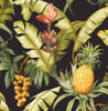 NW46300 Pineapple Floral Ebony Botanical Theme Vinyl Self-Adhesive Wallpaper NextWall Peel & Stick Collection Made in United States
