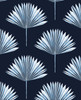 NW46502 Tropical Fan Palm Navy Blue Botanical Theme Vinyl Self-Adhesive Wallpaper NextWall Peel & Stick Collection Made in United States