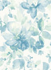 NW47804 Watercolor Flower Seaglass Floral Theme Vinyl Self-Adhesive Wallpaper NextWall Peel & Stick Collection Made in United States