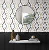 NW45100 Ogee Ribbon Metallic Gold & Ebony Geometric Theme Vinyl Self-Adhesive Wallpaper NextWall Peel & Stick Collection Made in United States