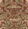 NW41511 Acanthus Floral Red Clay & Lichen Floral Theme Vinyl Self-Adhesive Wallpaper NextWall Peel & Stick Collection Made in United States