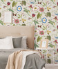 NW43001 Summer Garden Floral Raspberry & Chartreuse Floral Theme Vinyl Self-Adhesive Wallpaper NextWall Peel & Stick Collection Made in United States