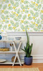 NW36703 Lemon Branch Lemon & Sage Botanical Theme Vinyl Self-Adhesive Wallpaper NextWall Peel & Stick Collection Made in United States