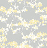 NW37203 Cyprus Blossom Buttercup & Gray Floral Theme Vinyl Self-Adhesive Wallpaper NextWall Peel & Stick Collection Made in United States