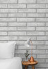 NW40608 Monarch Brick Calcutta Grey Brick Theme Vinyl Self-Adhesive Wallpaper NextWall Peel & Stick Collection Made in United States