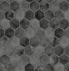 NW38600 Inlay Hexagon Cosmic Black & Metallic Silver Tile Theme Vinyl Self-Adhesive Wallpaper NextWall Peel & Stick Collection Made in United States