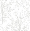 NW36118 Tree Branches Pearl Gray Botanical Theme Vinyl Self-Adhesive Wallpaper NextWall Peel & Stick Collection Made in United States