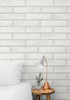 NW40600 Monarch Brick Arctic Grey Brick Theme Vinyl Self-Adhesive Wallpaper NextWall Peel & Stick Collection Made in United States
