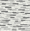 NW38410 Faux Mosaic Strip Tile Wrought Iron & Gray Tile Theme Vinyl Self-Adhesive Wallpaper NextWall Peel & Stick Collection Made in United States