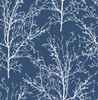 NW36102 Tree Branches Coastal Blue Botanical Theme Vinyl Self-Adhesive Wallpaper NextWall Peel & Stick Collection Made in United States