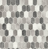 NW38805 Brushed Hex Tile Pavestone & Chrome Tile Theme Vinyl Self-Adhesive Wallpaper NextWall Peel & Stick Collection Made in United States