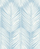 NW39812 Palm Silhouette Hampton Blue Botanical Theme Vinyl Self-Adhesive Wallpaper NextWall Peel & Stick Collection Made in United States