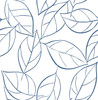 NW36502 Tossed Leaves Navy Blue Botanical Theme Vinyl Self-Adhesive Wallpaper NextWall Peel & Stick Collection Made in United States