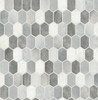 NW38803 Brushed Hex Tile Icy Grey & Nickel Tile Theme Vinyl Self-Adhesive Wallpaper NextWall Peel & Stick Collection Made in United States
