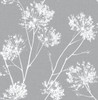 NW36008 One O'Clocks Cove Gray Botanical Theme Vinyl Self-Adhesive Wallpaper NextWall Peel & Stick Collection Made in United States