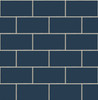 NW37602 Retro Subway Tile Navy Blue Tile Theme Vinyl Self-Adhesive Wallpaper NextWall Peel & Stick Collection Made in United States