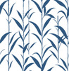 NW36412 Bamboo Leaves Navy Blue & White Botanical Theme Vinyl Self-Adhesive Wallpaper NextWall Peel & Stick Collection Made in United States