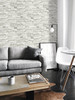 NW40200 Stacked Stone Arctic Grey Stone Theme Vinyl Self-Adhesive Wallpaper NextWall Peel & Stick Collection Made in United States