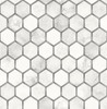 NW38615 Inlay Hexagon Carrara & Metallic Silver Tile Theme Vinyl Self-Adhesive Wallpaper NextWall Peel & Stick Collection Made in United States