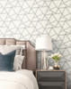 NW32400 Railroad Geometric Pearl Shimmer & Ebony Geometric Theme Vinyl Self-Adhesive Wallpaper NextWall Peel & Stick Collection Made in United States