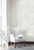 AX10800 Vintage White Brick Off-White Brick Theme Vinyl Self-Adhesive Wallpaper NextWall Peel & Stick Collection Made in United States