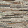 NW32601 Reclaimed Wood Plank Charcoal & Brown Wood Theme Vinyl Self-Adhesive Wallpaper NextWall Peel & Stick Collection Made in United States