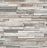 NW32600 Reclaimed Wood Plank Light Gray & Brown Wood Theme Vinyl Self-Adhesive Wallpaper NextWall Peel & Stick Collection Made in United States