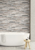 NW32600 Reclaimed Wood Plank Light Gray & Brown Wood Theme Vinyl Self-Adhesive Wallpaper NextWall Peel & Stick Collection Made in United States