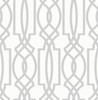 NW31508 Soft Gray Deco Lattice Soft Gray & White Lattice Theme Vinyl Self-Adhesive Wallpaper NextWall Peel & Stick Collection Made in United States