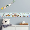 GB9020g8 Travel Bucket List Peel and Stick Wallpaper Border 8in Height x 18ft Long, Gray Teal Blue by Grace & Gardenia Designs