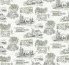 RT7863 Modern Vista Toile Soft Evergreen Tropical Theme Prepasted Sure Strip Wallpaper from Toiles Resource Library
