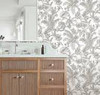 RT7843 Tropical Sketch Toile Brown Off White Tropical Theme Unpasted Non Woven Wallpaper from Toiles Resource Library