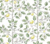 RT7911 Limoncello Toile Green Yellow Tropical Theme Unpasted Non Woven Wallpaper from Toiles Resource Library