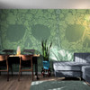 GE5030 Grace & Gardenia Dichotomy Teal Green Gray Floral Theme Non Woven Peel and Stick Wallpaper Endless Mural