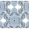 4122-72401 Villa Blue Embellished Ogee Graphics Theme Unpasted Non Woven Wallpaper Terrace Collection Made in United States