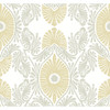 4122-72400 Villa Light Yellow Embellished Ogee Graphics Theme Unpasted Non Woven Wallpaper Terrace Collection Made in United States