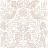 4122-27002 Nestle Pink Bird Block Print Animals Theme Unpasted Non Woven Wallpaper Terrace Collection Made in Great Britain