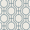 4122-27048 Manor Blue Geometric Trellis Graphics Theme Unpasted Non Woven Wallpaper Terrace Collection Made in Great Britain