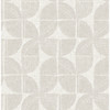 4141-27111 Baxter Semicircle Mosaic Bone Neutral Modern Style Non Woven Unpasted Wallpaper from Solace by A-Street Prints Made in Great Britain