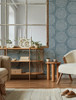 4141-27123 Salma Medallion Denim Blue Bohemian Style Non Woven Unpasted Wallpaper from Solace by A-Street Prints Made in Great Britain