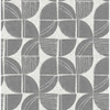 4141-27110 Baxter Semicircle Mosaic Charcoal Gray Modern Style Non Woven Unpasted Wallpaper from Solace by A-Street Prints Made in Great Britain