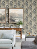 4141-27132 Hollace Geometric Slate Blue Modern Style Non Woven Unpasted Wallpaper from Solace by A-Street Prints Made in Great Britain