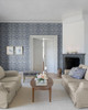 4153-82024 African Marigold Blue Floral Non Woven Unpasted Wallpaper from Hidden Treasures by A-Street Prints Made in Sweden