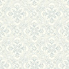 4134-72516 Marjoram Light Blue Floral Tile Sure Strip Prepasted Wallpaper from Wildflower by Chesapeake Made in United States