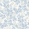 4134-72521 Senna Blue Budding Vines Sure Strip Prepasted Wallpaper from Wildflower by Chesapeake Made in United States