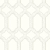 4134-72542 Chervil Off White Trellis Sure Strip Prepasted Wallpaper from Wildflower by Chesapeake Made in United States