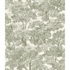 4134-72561 Spinney Green Toile Sure Strip Prepasted Wallpaper from Wildflower by Chesapeake Made in United States