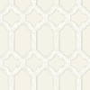 4134-72541 Chervil Cream Off White Trellis Sure Strip Prepasted Wallpaper from Wildflower by Chesapeake Made in United States
