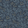 4134-72520 Senna Navy Blue Budding Vines Sure Strip Prepasted Wallpaper from Wildflower by Chesapeake Made in United States